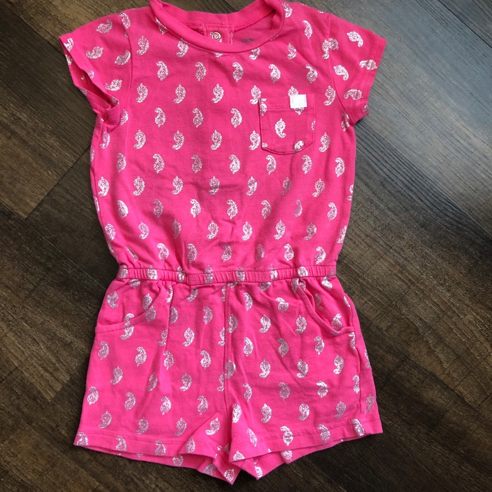 Carter’s Bright pink shorts romper 3T